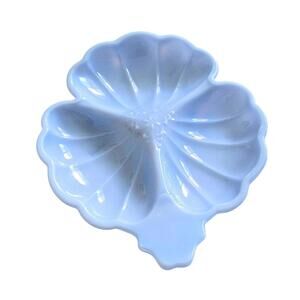 Vintage Jeannette Glass Doric Delphite Blue Divided Dish - Depression Era
